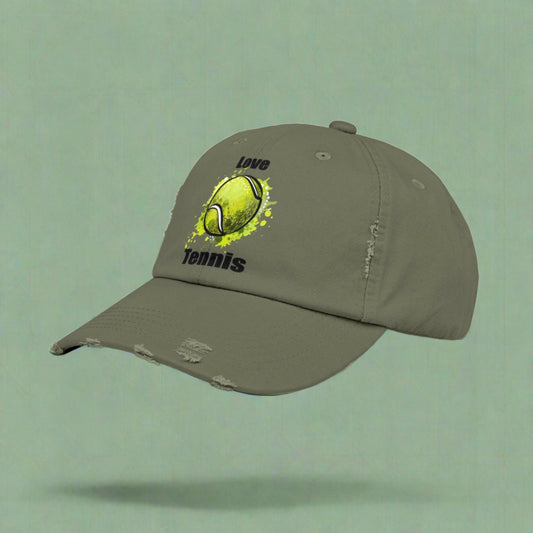 Love Tennis Splat Hat Unisex Distressed Cap