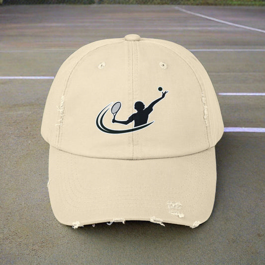 Tennis Serve Swoosh Hat Unisex Distressed Cap