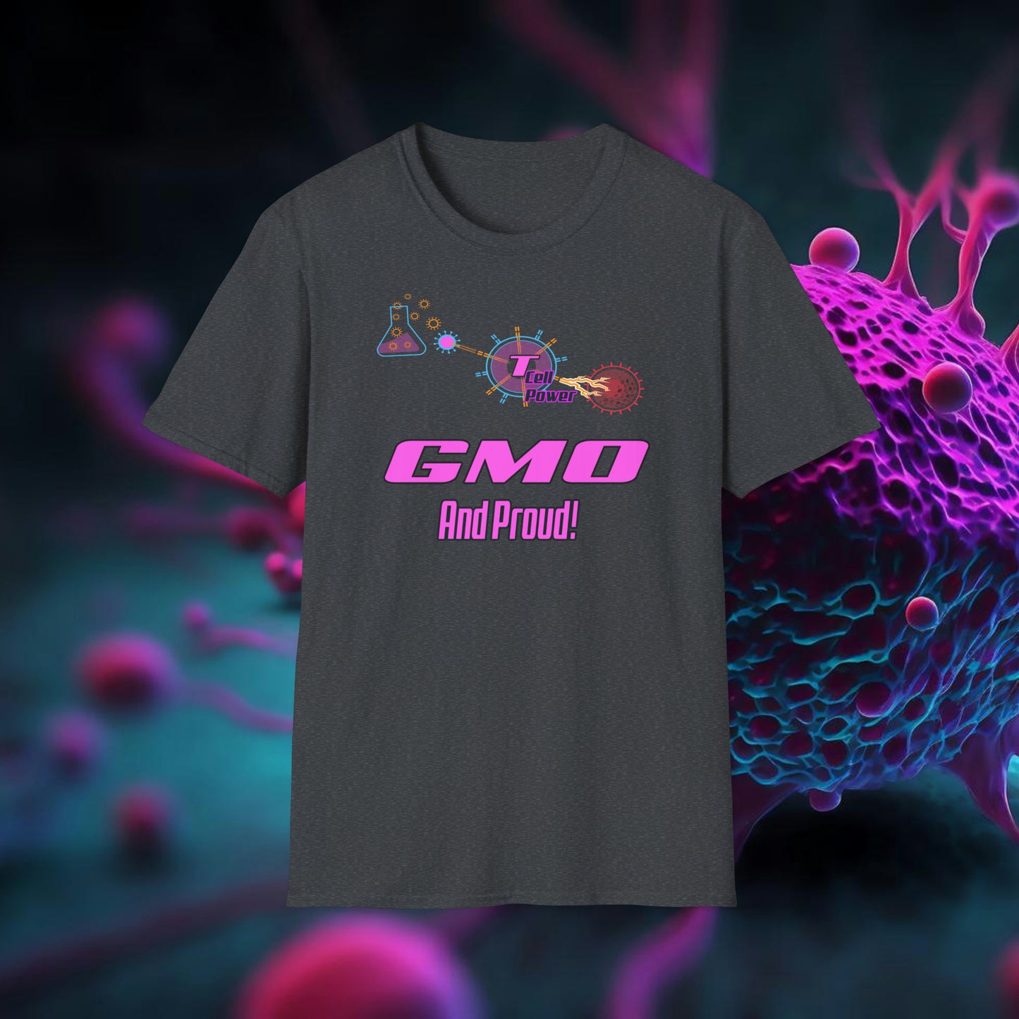 GMO and Proud! Unisex Softstyle T-Shirt