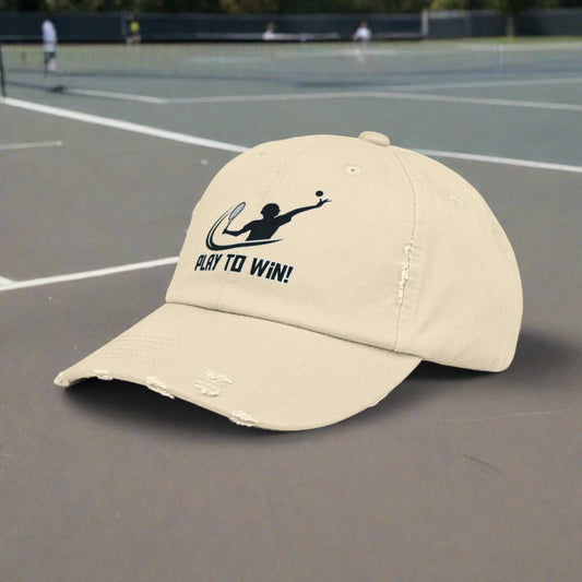 Play to Win Unisex Distressed Cap