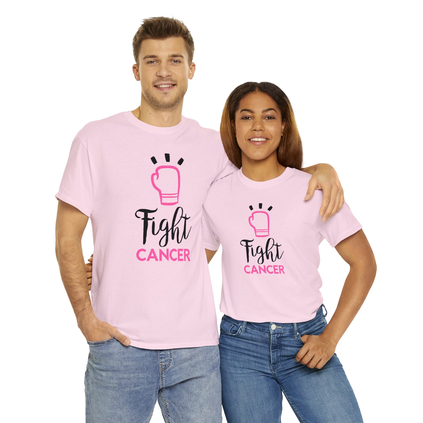 Fight Cancer Breast Cancer Awareness Unisex Heavy Cotton Tee