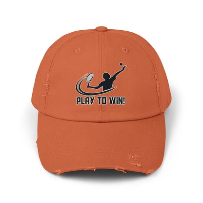 Play to Win Unisex Distressed Cap