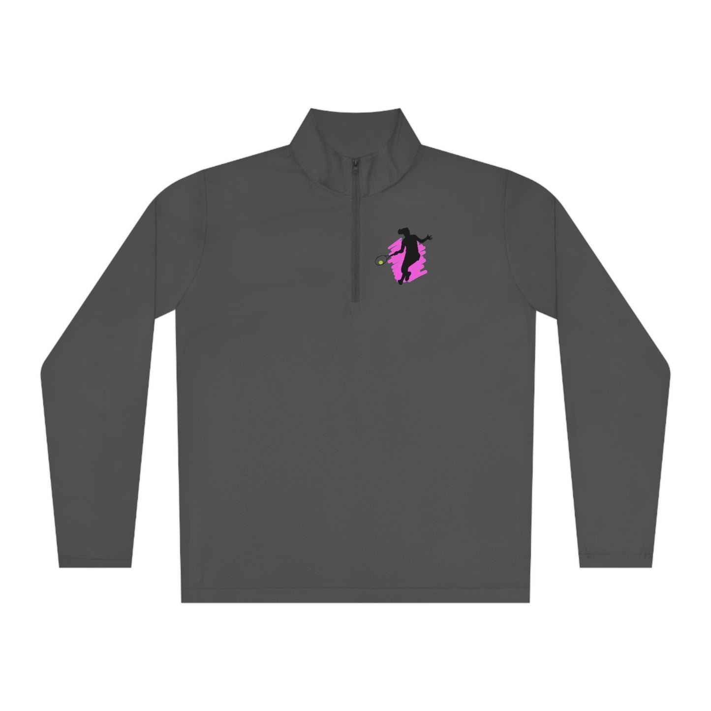 Women's Tennis Action Silhouette Quarter-Zip Pullover