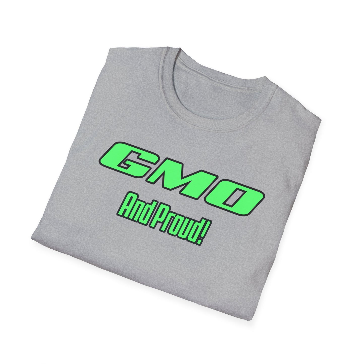 GMO and Proud Tee Unisex Softstyle T-Shirt