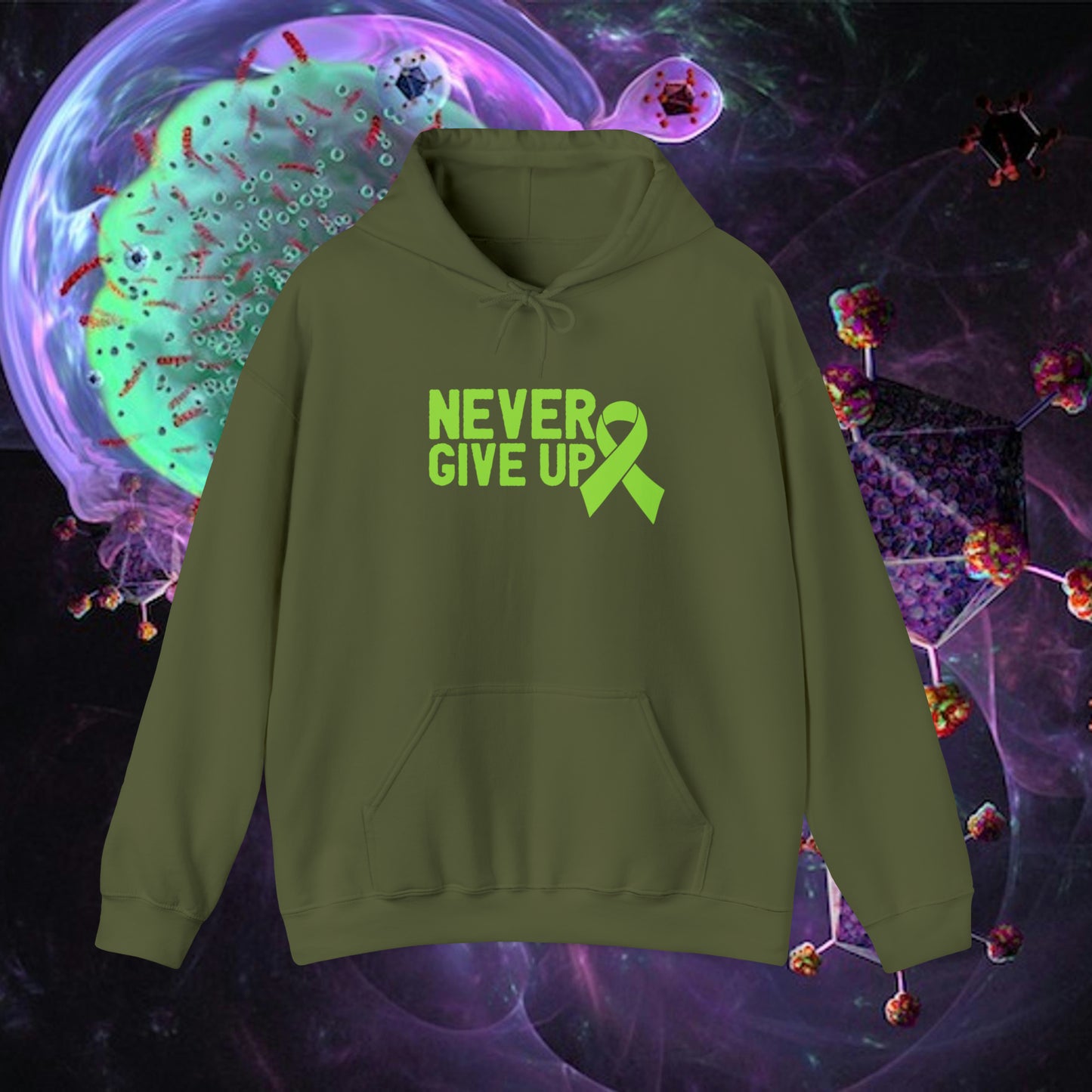 Never give Up  Unisex Heavy Blend™ Hooded Sweatshirt