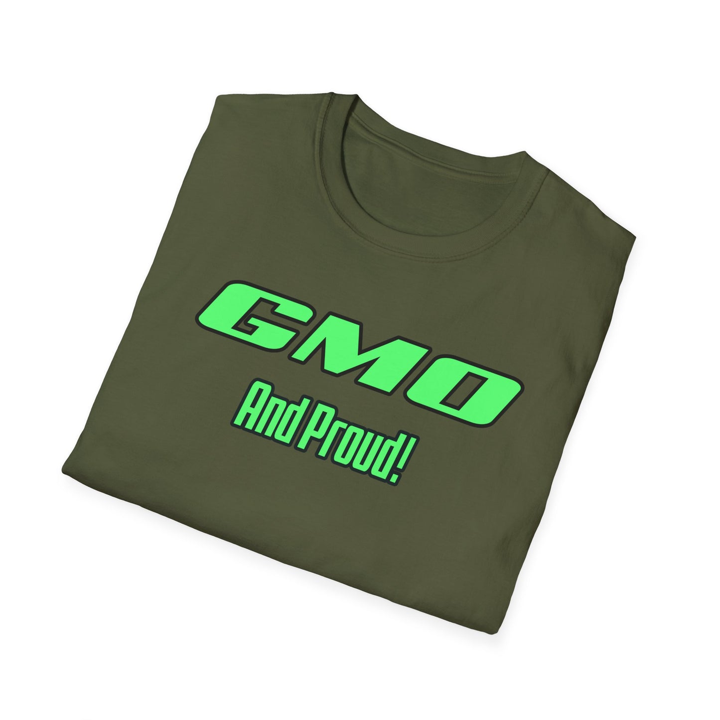 GMO and Proud Tee Unisex Softstyle T-Shirt