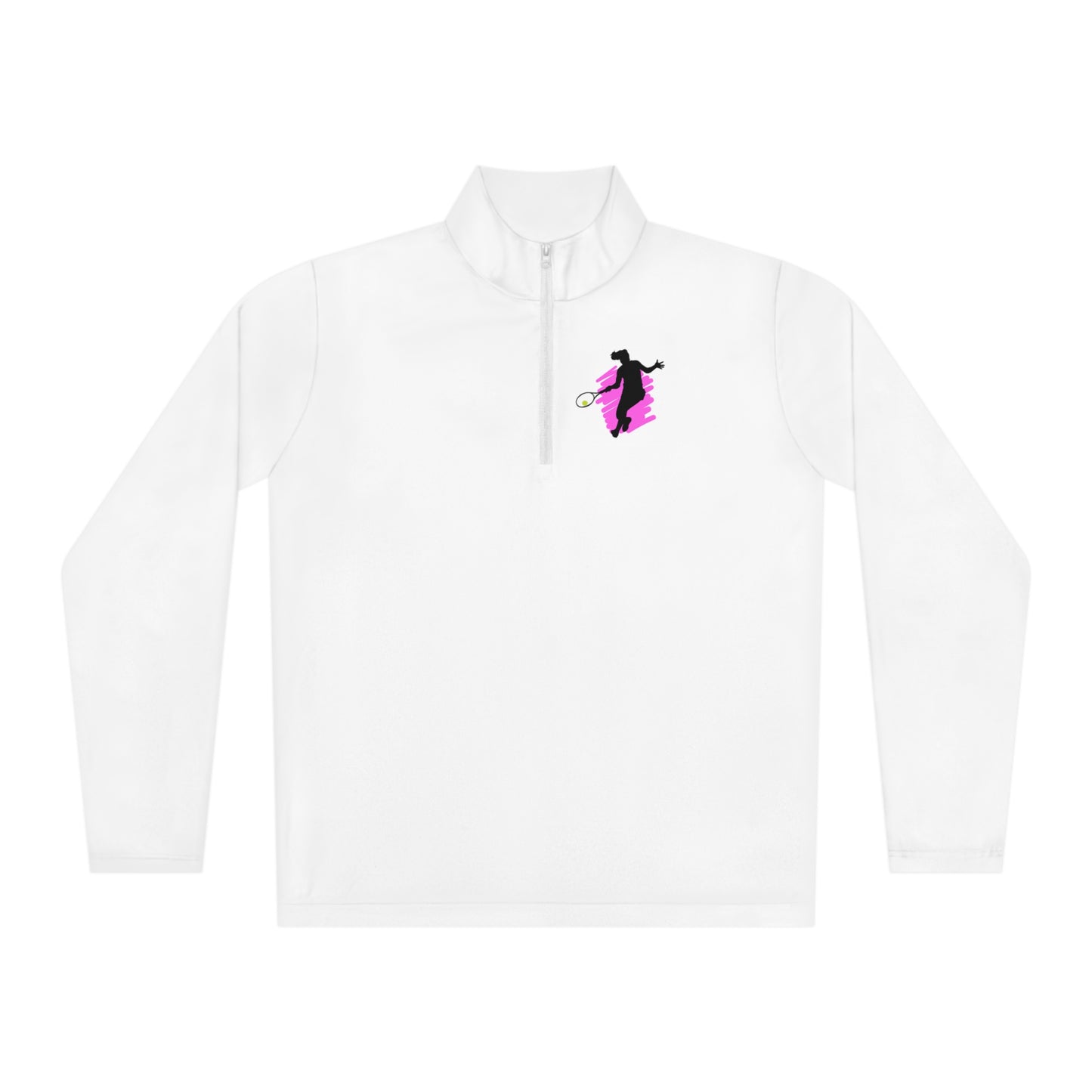 Women's Tennis Action Silhouette Quarter-Zip Pullover