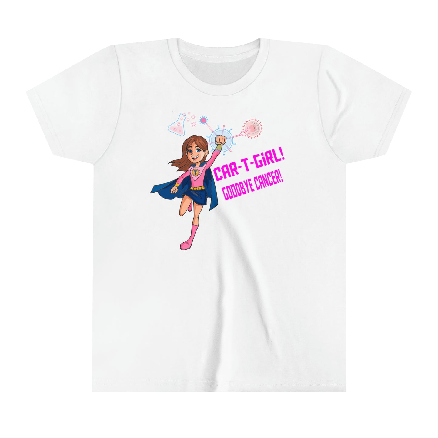 Help her feel like a superhero! CAR-T-Girl Youth Short Sleeve Tee