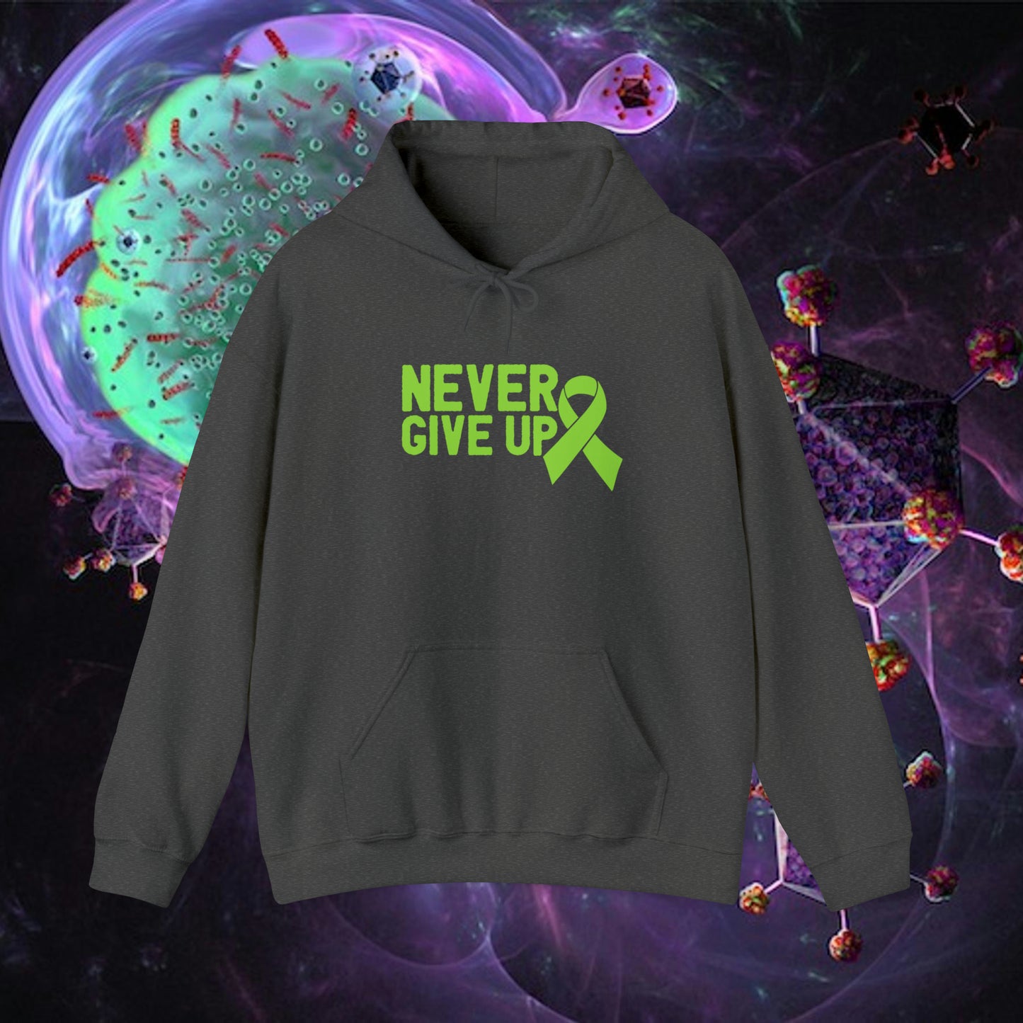 Never give Up  Unisex Heavy Blend™ Hooded Sweatshirt