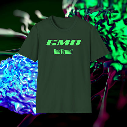 GMO and Proud Tee Unisex Softstyle T-Shirt