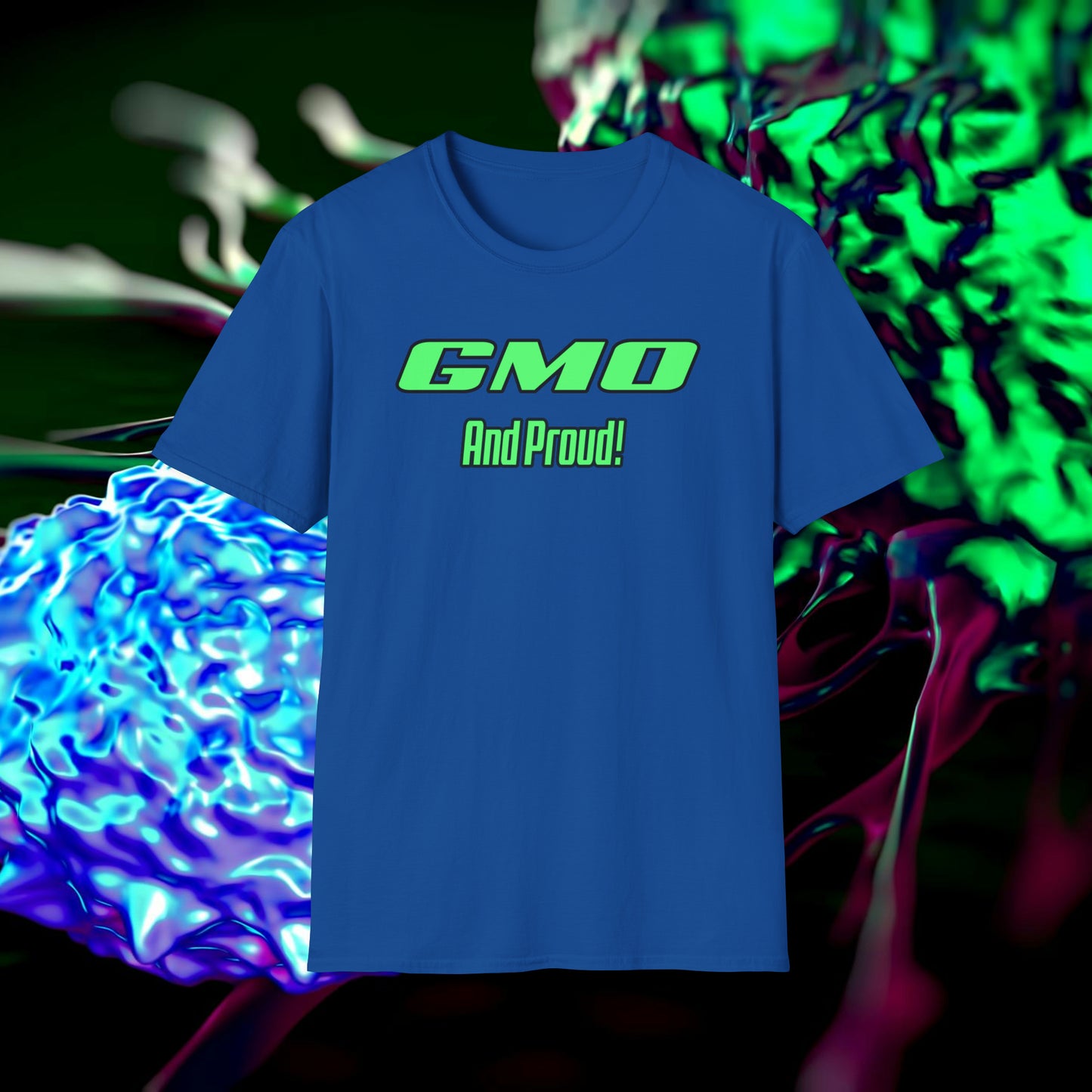 GMO and Proud Tee Unisex Softstyle T-Shirt