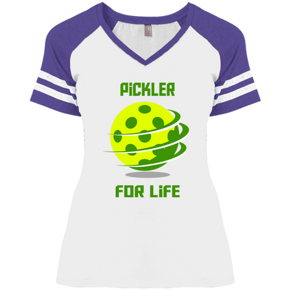 Pickler for Life Ladies' Game V-Neck T-Shirt
