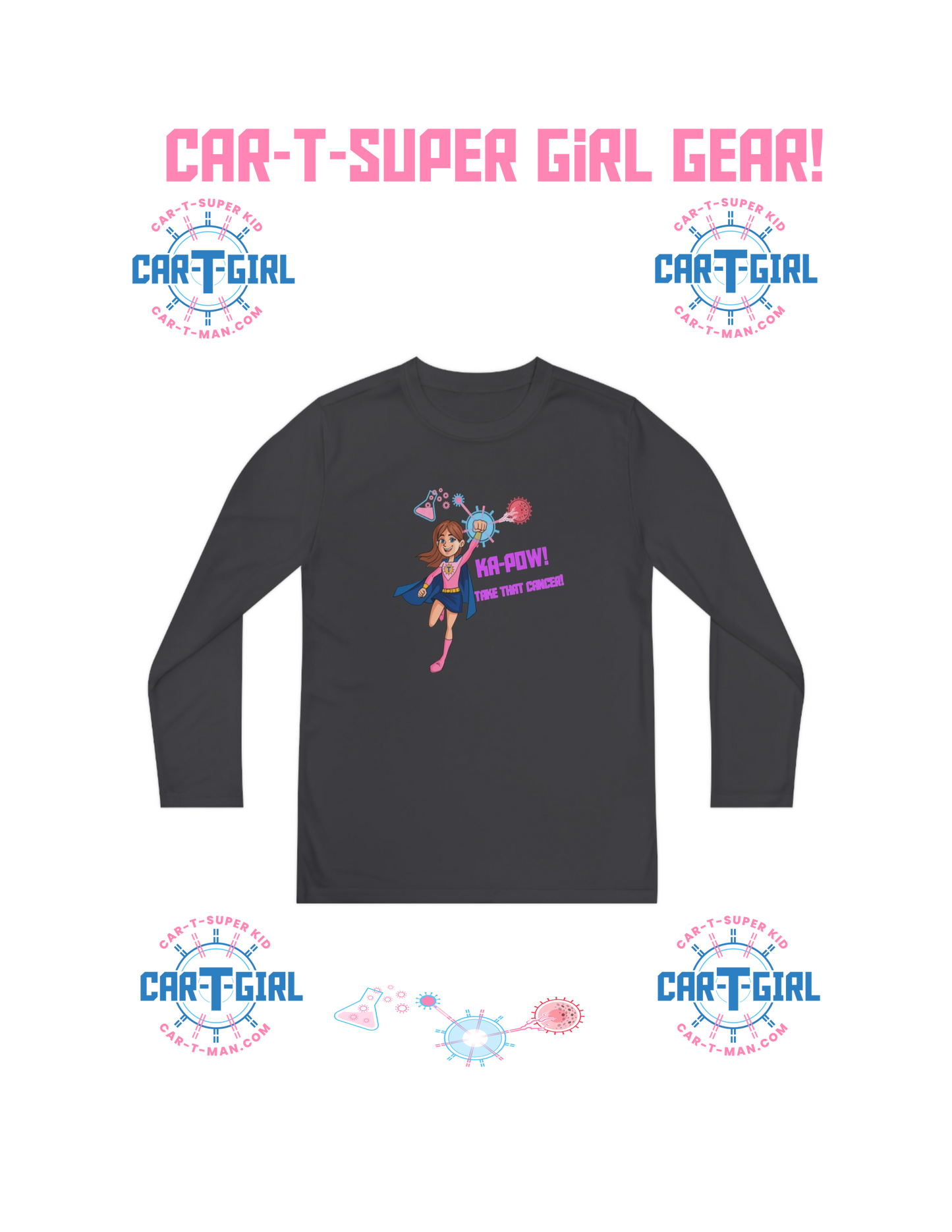 CAR-T-Super Girl Youth Long Sleeve Competitor Sport Shirt