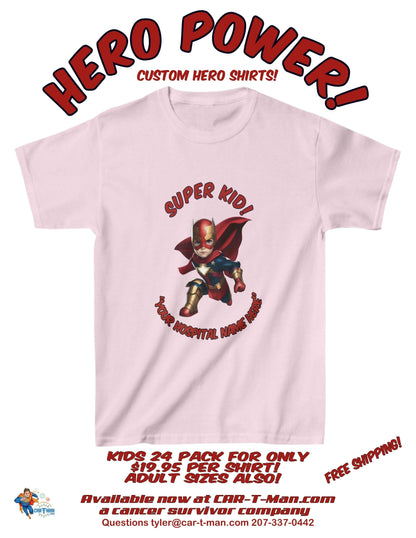 24 pack Custom Hero Tee Shirt for Hospitals! Girls XL $478.90